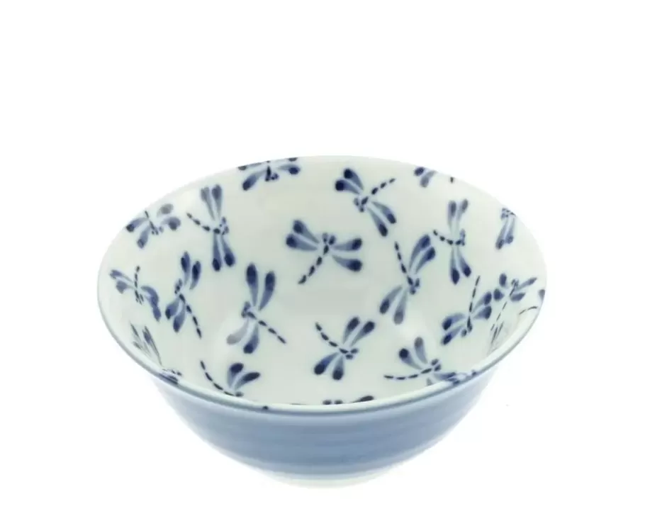 MIYA Company Medium Bowls^Bowl Blue & White Dragonfly 6"