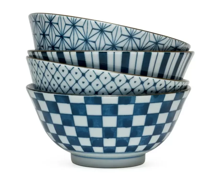 MIYA Company Medium Bowls^Four Pattern 6" Bowl Set