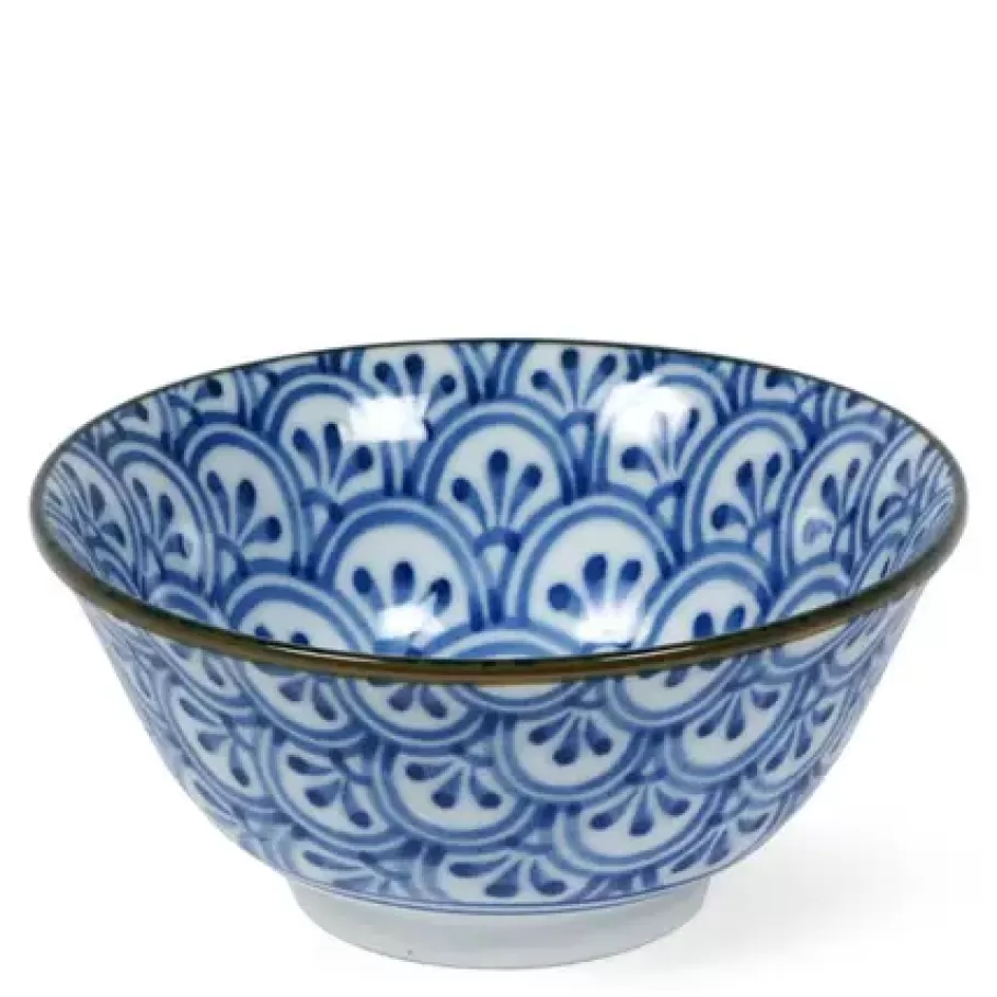 MIYA Company Medium Bowls^Monyou 6" Hana Seigaiha Bowl