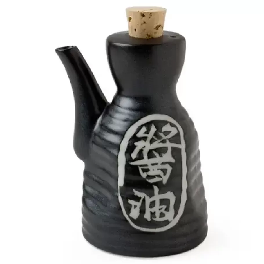 MIYA Company Sauce Pots^Shoyu 6 Oz. Sauce Pot With Cork - Black